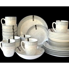 Сервіс Ardesto Siena 10 предметів SW біло-сірий