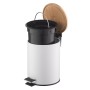 Ведро для мусора Ardesto Minimalism с педалью, 3л, металл, пластик, бамбук, белый ARHB3601WB