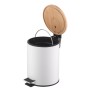 Ведро для мусора Ardesto Minimalism с педалью, 3л, металл, пластик, бамбук, белый ARHB3601WB
