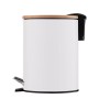Ведро для мусора Ardesto Minimalism с педалью, 3л, металл, пластик, бамбук, белый ARHB3601WB