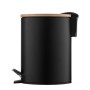 Ведро для мусора Ardesto Minimalism с педалью, 3л, металл, пластик, бамбук, черный ARHB3601BB