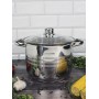 Кастрюля 10,5 л. из нержавеющей стали Kamille KM 5404 со стеклянной крышкой