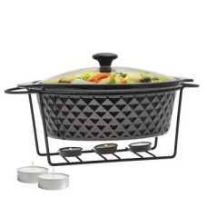 Керамічний мармита Kamille круглий 3,5л з підставкою KM-6427