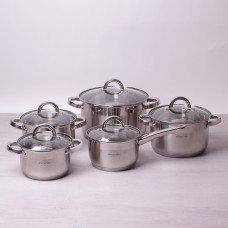 Набір посуду 10 предметів Kamille з нержавіючої сталі KM-5633S