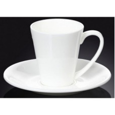 Чашка для кави з блюдцем 160мл. біла порцелянова Wilmax wl-993005