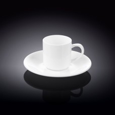 Чашка для кави з блюдцем 90 мл. біла порцелянова Wilmax wl-993007