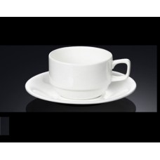 Чашка для чаю з блюдцем 220 мл. біла фарфоровa Wilmax wl-993008