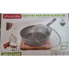 Сковорода глубокая индукционная алюминий и гранит 26 см kamille 4276gr