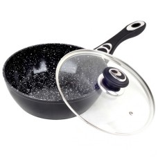 Сотейник с мраморным покрытием 26см с крышкой kamille 4257mr