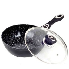 Сотейник 24 см алюминий и мрамор kamille 4252mr