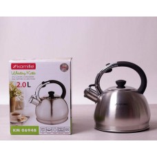 Чайник 2 літри Kamille з нержавної сталі з свистком 0694BN