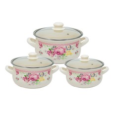Набор кастрюль INFINITY Розовые Цветы (6 предметов) 6367533