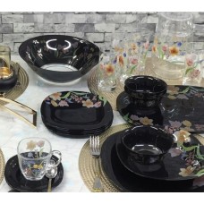 Сервиз столовый LUMINARC CARINE MINUET BLACK, 46 предметов N8126