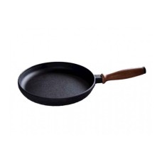 Сковорода чугунная для блинов  d -24 см с деревянной ручкой 