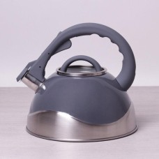 Чайник  тяжелый ( графит, Польша) со стеклянной крышкой на 3 л Kamille KM-0686-A