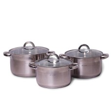 Набор кастрюль 4,5 л, 5,8л, 7,8 литра Kamille 6 предметов КМ-5630S