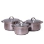 Набор кастрюль 4,5 л, 5,8л, 7,8 литра Kamille 6 предметов КМ-5630S