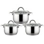 Набор кастрюль 4,5 л, 5,8л, 7,8 литра Kamille 6 предметов КМ-5630S
