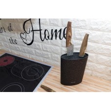 Підставка для ножів Черна овальна Kamille 22 см km-7606